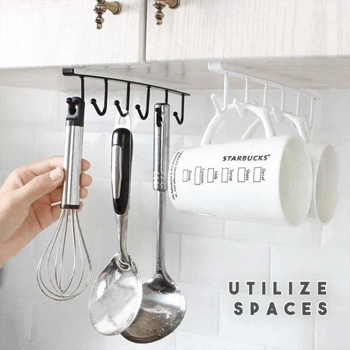 (Summer Hot Sale- 49% OFF) Under-Cabinet Hanger Rack (6 Hooks)- Buy 2 Get Extra 10% OFF