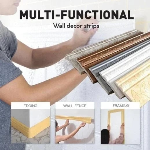 🔥Promoción de último día: 45 % de descuento🔥 Tira de borde de pared 3D autoadhesiva que protege el medio ambiente (7,55 PIES/ROLLO)